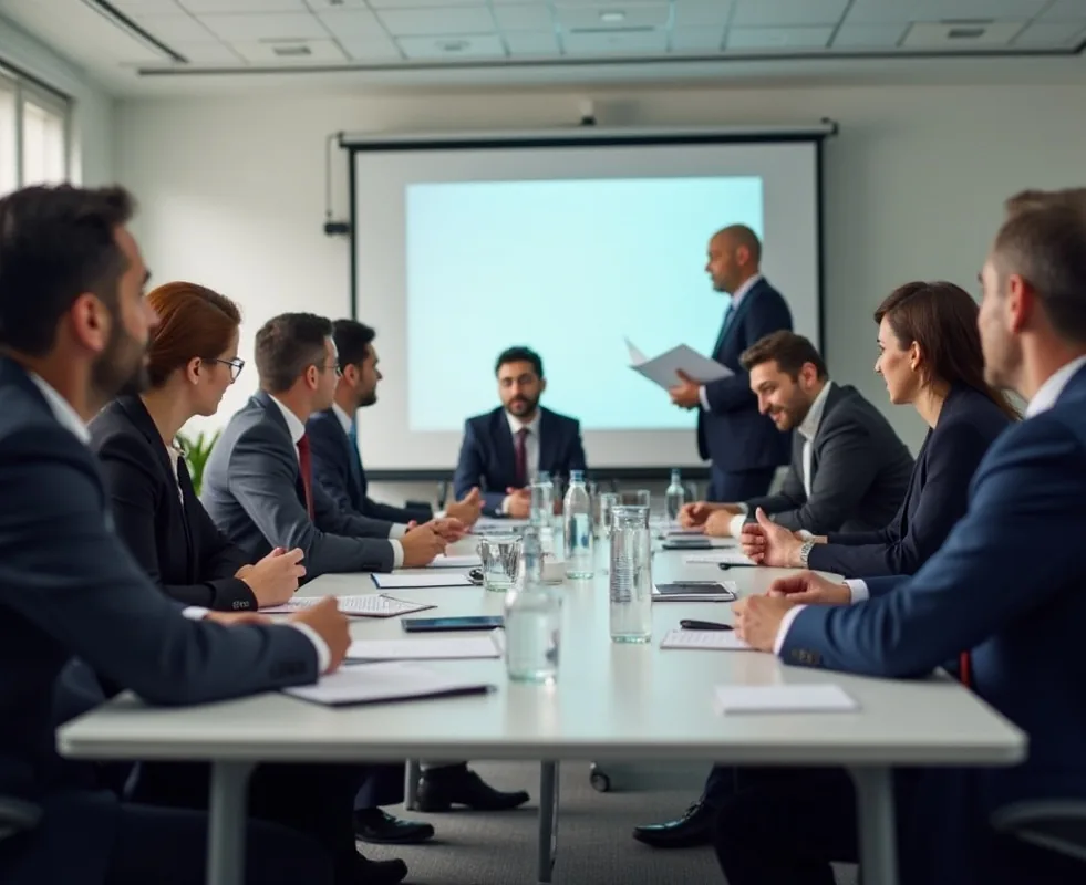 Business finance advisor meeting